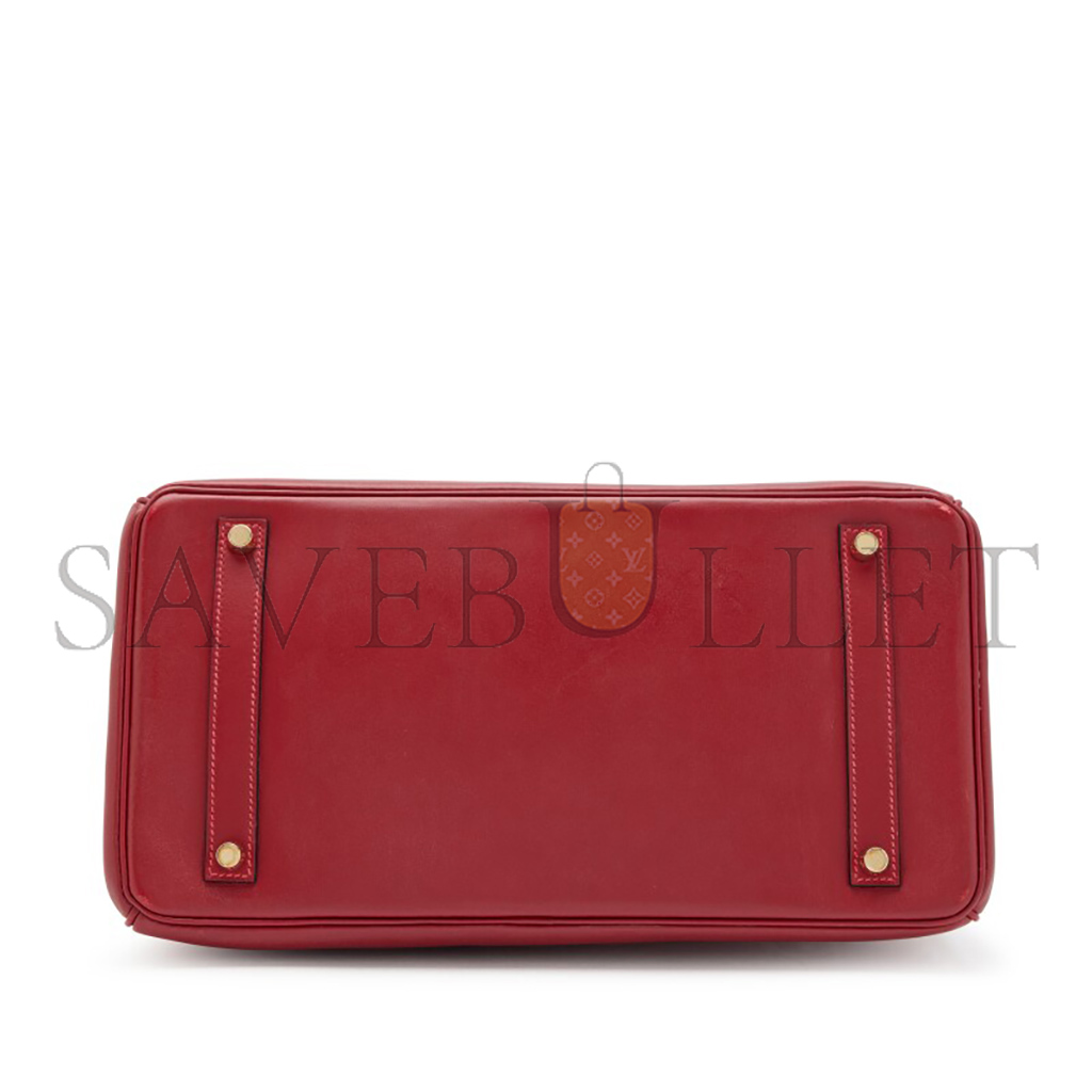 HERMES MASTER BIRKIN 30 BOX LEATHER RED GOLD BUCKLE H029281CK69 (30*23*15cm)